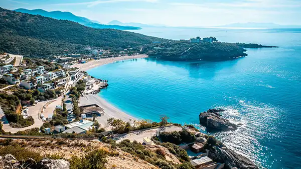 Jale Beach with clear blue water on the Albanian Riviera